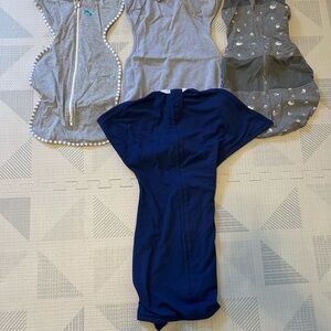 Blue and Gray Baby Swaddle Set